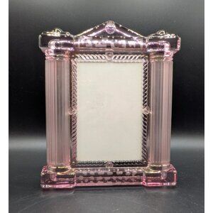 Vinitage Mikasa Cotillion Pink Crystal Glass Picture Frame Holds 4x6 Photo